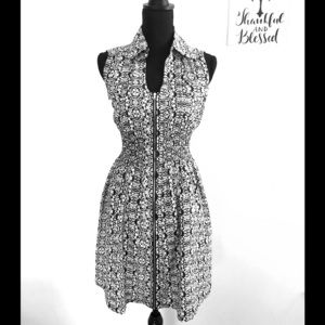 J Glee Black and Ivory zipper front dress